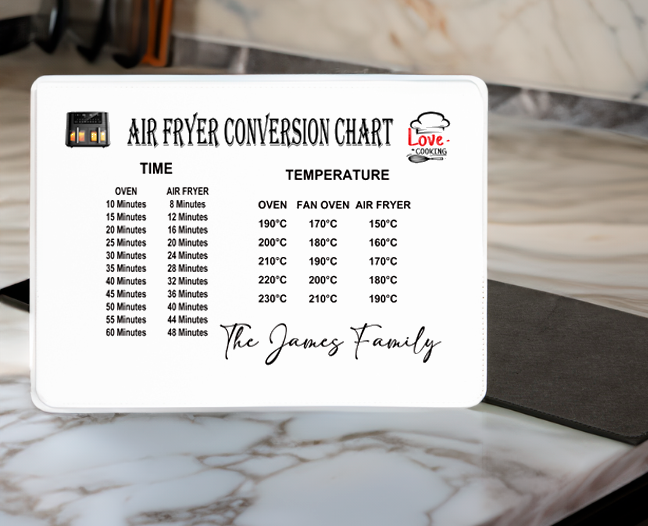 Air Fryer Coversion Chart - Faux Leather Placemat